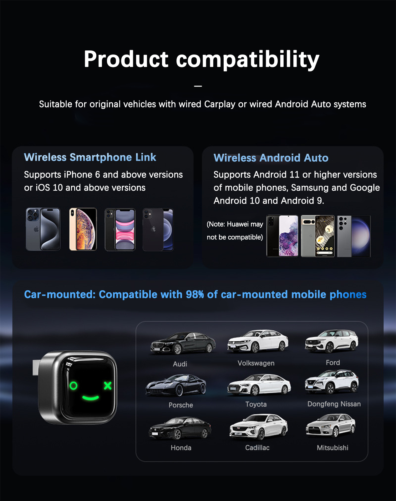 ✨Final 3 Hours: 50% OFF 💥 Android and iOS wired to wireless screen projection, Smartphone Link adapter
