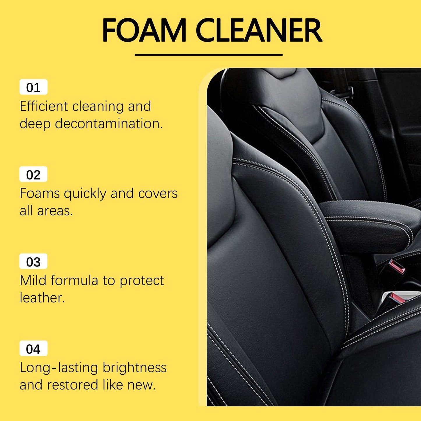 🔥BUY 1 GET 1 FREE⏰Multifunctional foam cleaner, car interior cleaning products, stain remover, genuine leather seat and steering wheel cleaner.