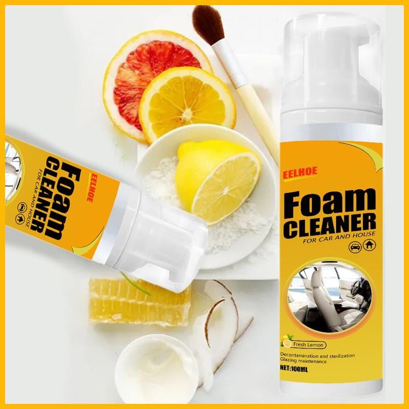 🔥BUY 1 GET 1 FREE⏰Multifunctional foam cleaner, car interior cleaning products, stain remover, genuine leather seat and steering wheel cleaner.