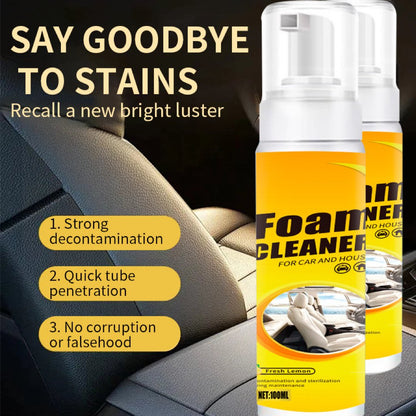 🔥BUY 1 GET 1 FREE⏰Multifunctional foam cleaner, car interior cleaning products, stain remover, genuine leather seat and steering wheel cleaner.