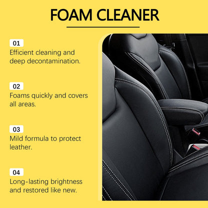 🔥BUY 1 GET 1 FREE⏰Multifunctional foam cleaner, car interior cleaning products, stain remover, genuine leather seat and steering wheel cleaner.